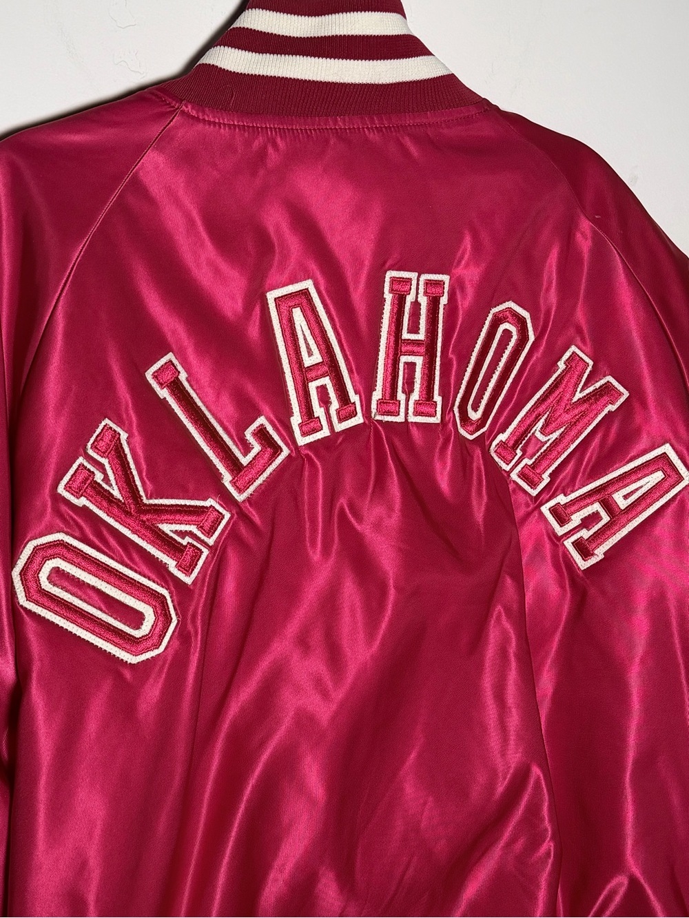 Vintage 80'a BUTWIN Oklahoma Sooners satin bomber jacket XXL (2XL) - Picture 7 of 11